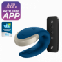 Vibratore per coppia vaginale anale in silicone massaggiatore Double Love Blue