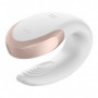 Vibratore per coppia in silicone massaggiatore vaginale anale Double Love White