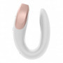 Vibratore per coppia in silicone massaggiatore vaginale anale Double Love White