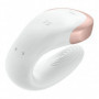 Vibratore per coppia in silicone massaggiatore vaginale anale Double Love White