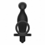 Vibratore anale dildo vibrante per prostata con anello fallico in silicone black