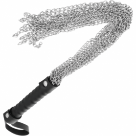 Accessorio per giochi erotici fetish sadomaso frustino con catenelle in metallo
