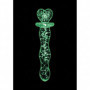 Dildo in vetro fallo a sfere vaginale anale fluo stimolatore liscio trasparente