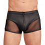 Boxer sexy nero a vita bassa Slip trasparenti da uomo con cerniera zip erotica