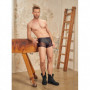 Boxer sexy nero a vita bassa Slip trasparenti da uomo con cerniera zip erotica
