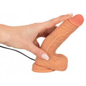 Vibratore realistico con testicoli e ventosa pene finto vibrante vaginale anale