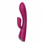 Vibratore rabbit doppio dildo vibrante vaginale clitoride in silicone realistico