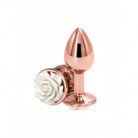 Plug butt anale con Rosa piccolo dilatatore in metallo indossabile mini dildo