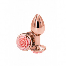 Plug butt anale piccolo con Rosa mini dildo in metallo dilatatore indossabile