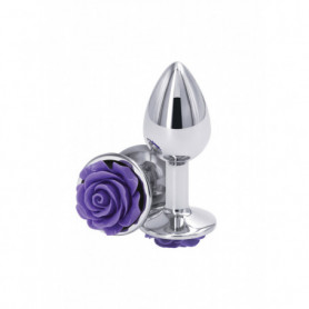 Plug anale piccolo in metallo Rose Buttplug purple Small