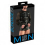 Completo intimo bondage uomo con boxer nero costrittivo con cinghie lingerie hot