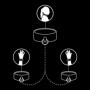 Collare con manette bondage sexy costrittivo sadomaso accessorio per giochi bdsm