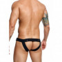 Perizoma uomo con anello fallico intimo maschile bondage jockstrap in ecopelle