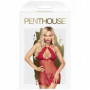 Babydoll con perizoma hot lingerie rossa trasparente erotica intimo sexy donna