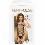 Catsuit bodytstocking con reggicalze tutina nera a rete lingerie erotico donna