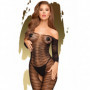 Tutina sexy donna bodystocking velato a rete intimo erotico con cavallo aperto