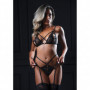 Completo intimo donna lingerie hot sexy reggiseno perizoma e reggicalze in pizzo