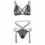 Completo intimo donna lingerie hot sexy reggiseno perizoma e reggicalze in pizzo