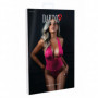 Bodysuit in pizzo fucsia body con perizoma lingerie sexy donna intimo erotico