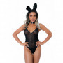 Travestimento sexy bunny costume da coniglietta body erotico donna trasparente