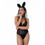 Travestimento sexy bunny costume da coniglietta body erotico donna trasparente