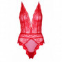 Body rosso a rete in pizzo bodysuit sexy trasparente hot lingerie erotica donna
