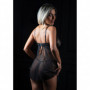 Vestitino donna sexy nero trasparente hot mini abito erotico in pizzo con tanga