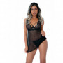 Vestitino donna sexy nero trasparente hot mini abito erotico in pizzo con tanga