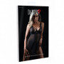 Vestitino donna sexy nero trasparente hot mini abito erotico in pizzo con tanga