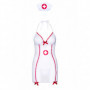 Travestimento sexy mini abito infermiera vestitino donna trasparente con tanga