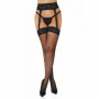 Collant a rete donna sexy nere effetto reggicalze lingerie hot intima con pizzo