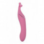 Vibratore doppio in silicone dildo liscio vibrante stimola clitoride vaginale