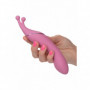 Vibratore doppio in silicone dildo liscio vibrante stimola clitoride vaginale