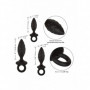 Plug anale in silicone kit dilatatore indossabile set butt mini medium maxi nero