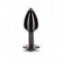 Plug anale piccolo dildo liscio indossabile con pietra dilatatore but in metallo