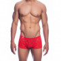 Boxer uomo rosso mutanda sexy a gamba corta in pizzo trasparente slip aderente