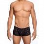 Boxer uomo mutanda sexy in pizzo nero trasparente slip a gamba corta aderente