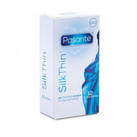 Preservativi pasante proflattici uomo lubrificati Silk thin 12 PZ