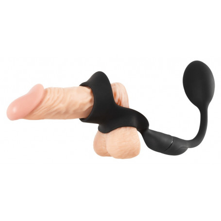 Plug con anello fallico mini vibratore per uomo dildo vibrante stimolatore anale