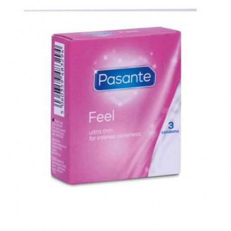 Preservativi feel sensitive lubrificati 3 pz profilattici in lattice