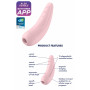 Succhia clitoride Satisfyer Curvy 2+ masturbatore massaggiatore per donna rosa