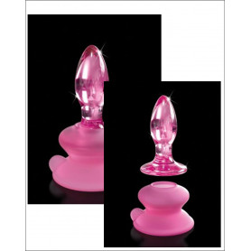 plug anale vaginale dilatatore in vetro glass con ventosa mini dildo liscio sexy