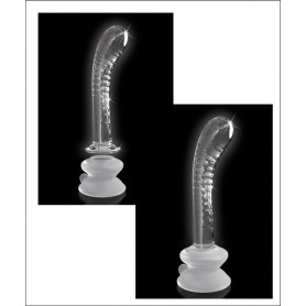 fallo in vetro glass trasparente con ventosa in silicone dildo vaginale anale