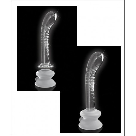 fallo in vetro glass trasparente con ventosa in silicone dildo vaginale anale