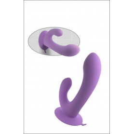 vibratore doppio con ventosa morbido silicone dildo vibrante anale vaginale
