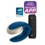 Vibratore per coppia vaginale anale in silicone massaggiatore Double Love Blue