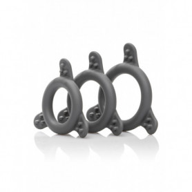 Kit Ring set anello fallico ritardante stimolatore pene e testicoli in silicone