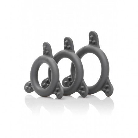 Kit Ring set anello fallico ritardante stimolatore pene e testicoli in silicone