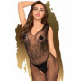 Bodystocking intimo aperto sexy tutina a rete nero trasparente fishnet catsuit