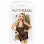 Babydoll con perizoma donna sexy vestitino intimo nero trasparente con pizzo hot